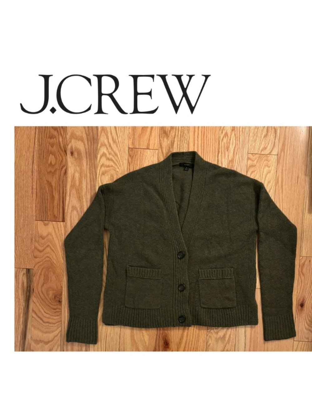 J. Crew Olive Green Merino Alpaca Blend Cardigan | Small